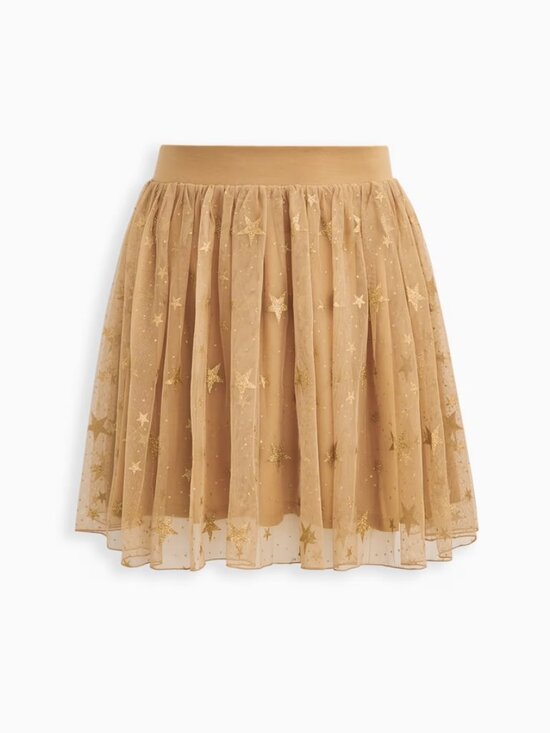 torrid Dresses & Skirts - Torrid Celestial Tulle Skater Skirt Sheer Gold Star Glitter Sparkle Pull On